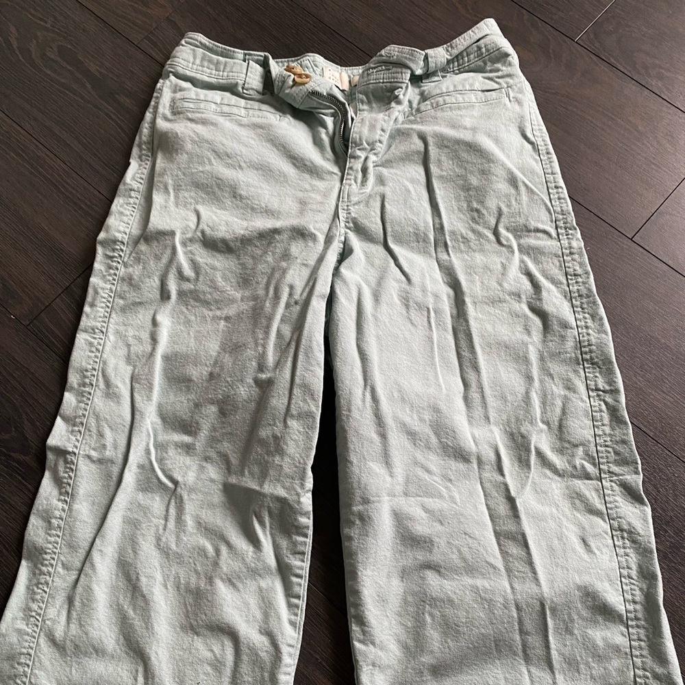 High waisted wide leg cropped pants